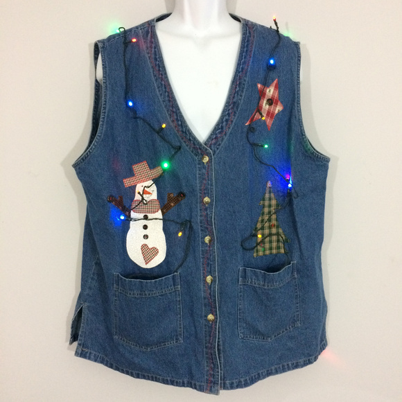 Haik's Other - Ugly Christmas Vest Unisex 3X with Blinking Lights